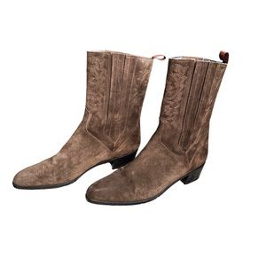 Stuart Weitzman chocolate brown suede leather western boots size 7.5
